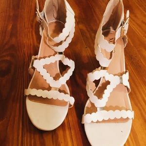 White wedge sandals